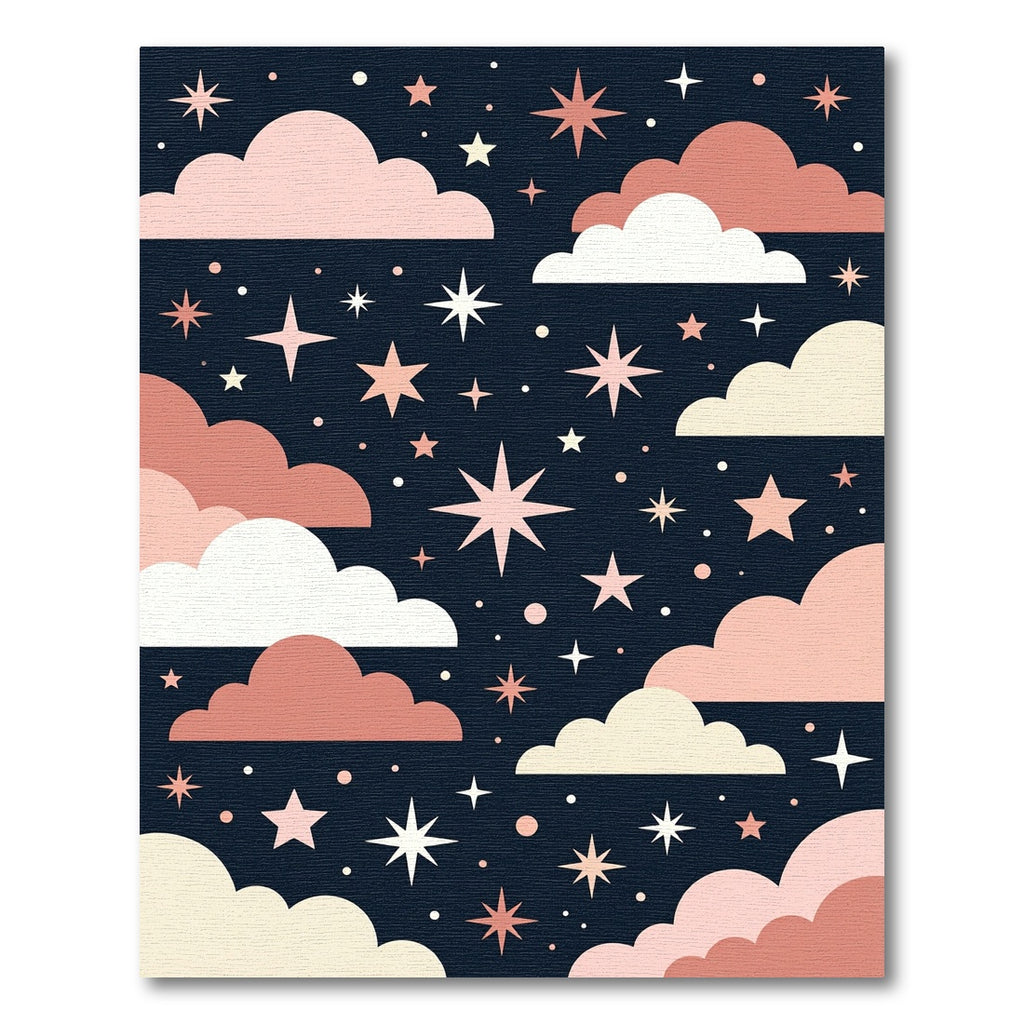 Cosmic Blush Pink Celestial Sky Rug