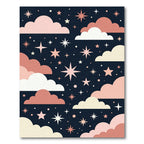 Cosmic Blush Pink Celestial Sky Rug
