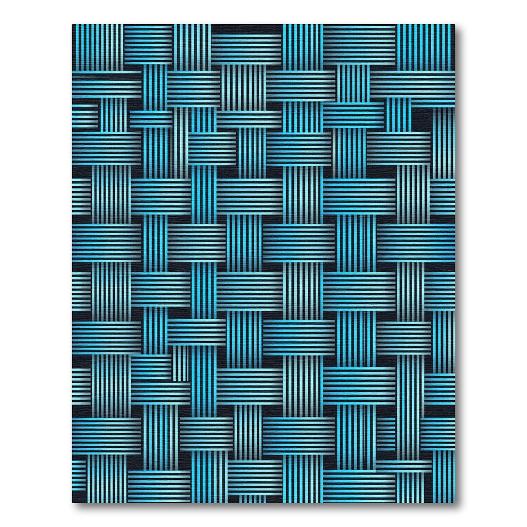 Woven Aqua And White Geometric Rug