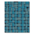 Woven Aqua And White Geometric Rug