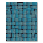 Woven Aqua And White Geometric Rug