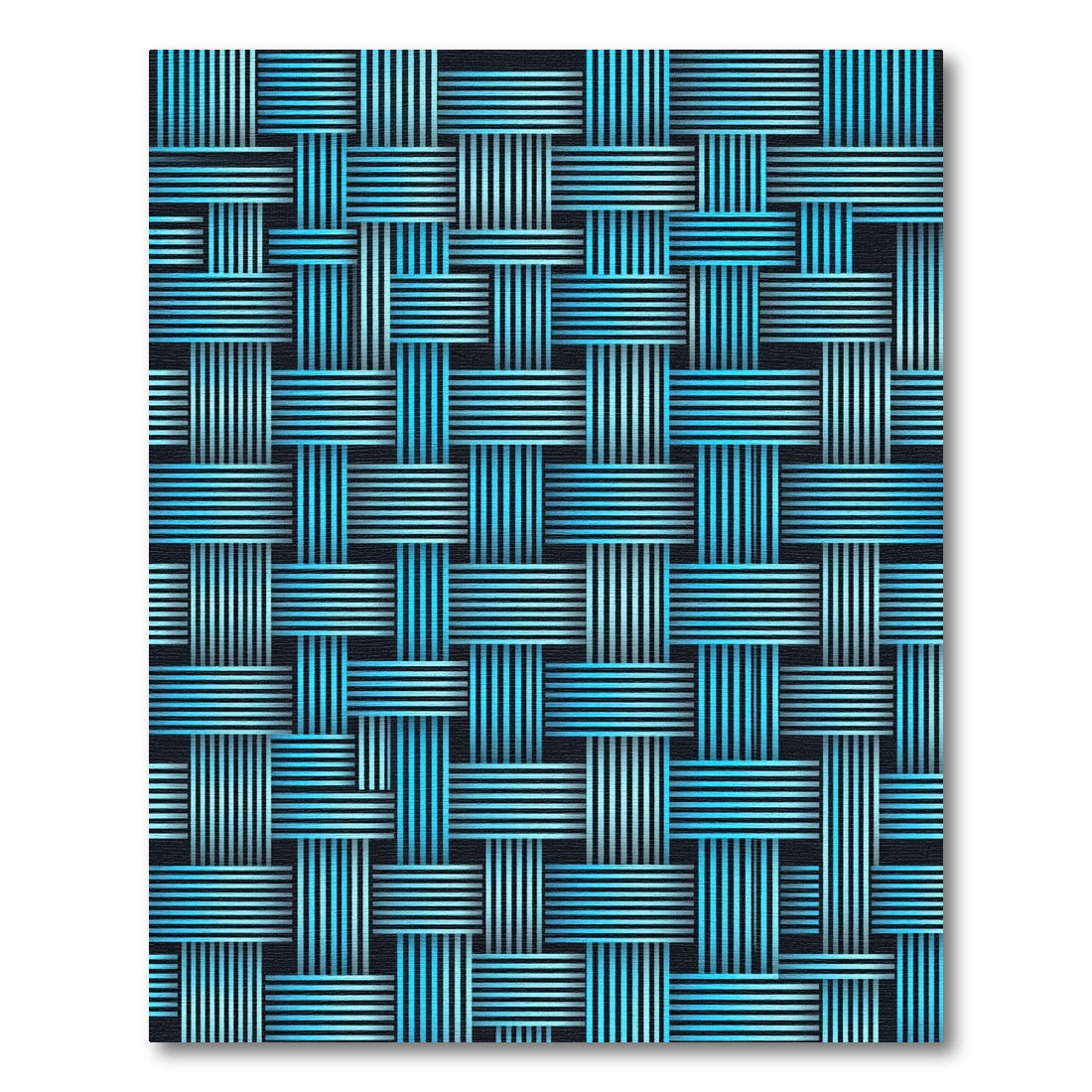 Woven Aqua And White Geometric Rug