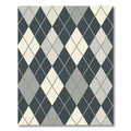 Classic Charcoal Gray Cream Argyle Rug