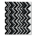 Modern Monochromatic Chevron Linear Art Rug