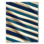 Contemporary Navy Blue Beige Abstract Diagonal Stripe Rug