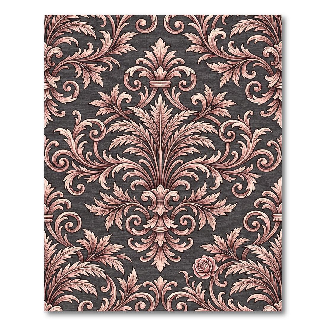 Ornate Rose Gilded Baroque Rug