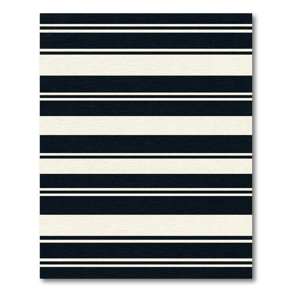 Classic Navy Cream Horizontal Stripe Rug