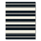 Classic Navy Cream Horizontal Stripe Rug
