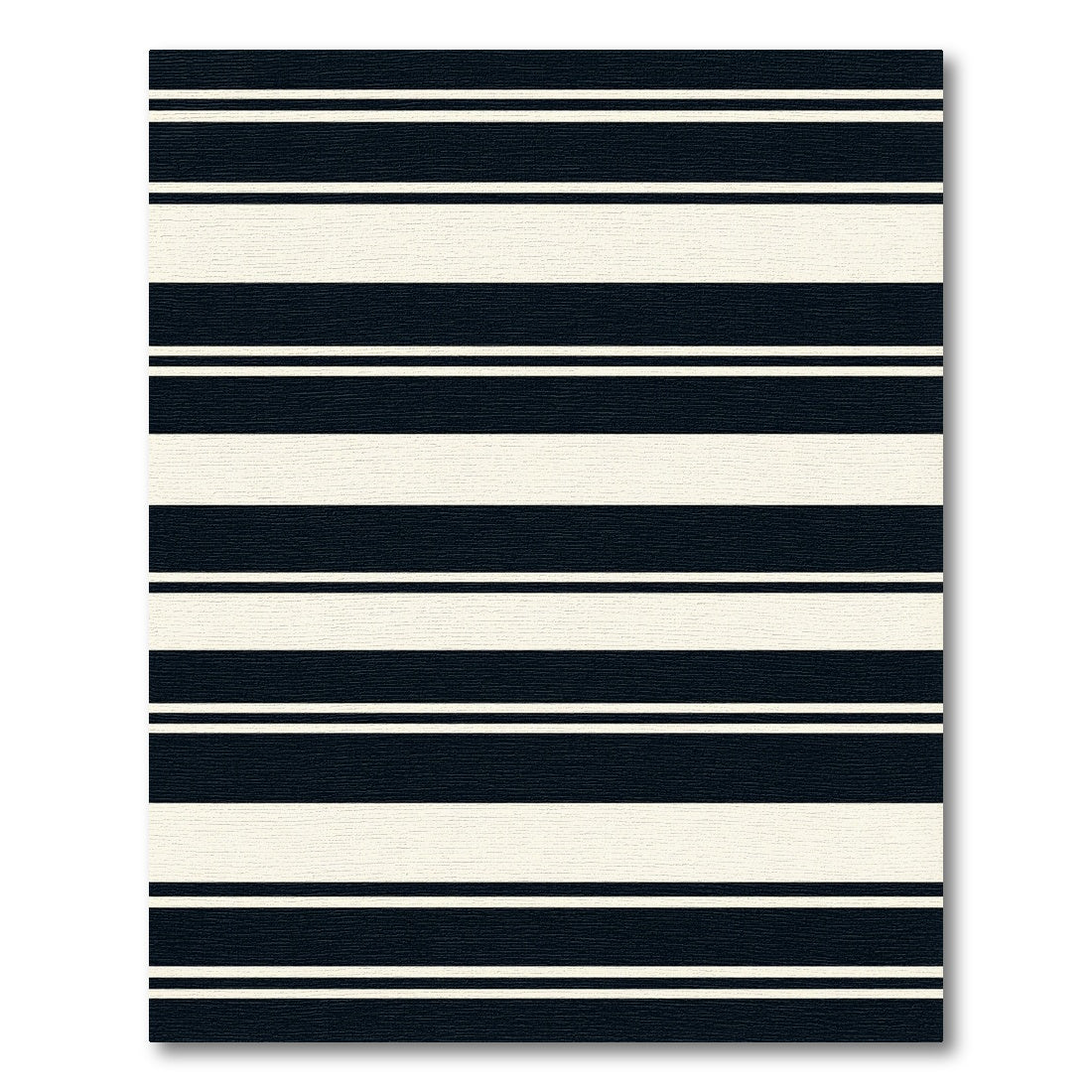 Classic Navy Cream Horizontal Stripe Rug