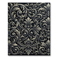 Elegant Black White Floral Swirl Rug