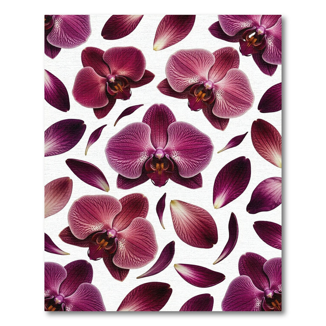Ethereal Deep Plum Orchid Blossom Rug