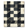 Distressed Plaid Geometric Square Rug