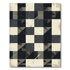 Distressed Plaid Geometric Square Rug