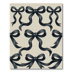 Elegant Black Ribbon Bow Wallpaper Rug