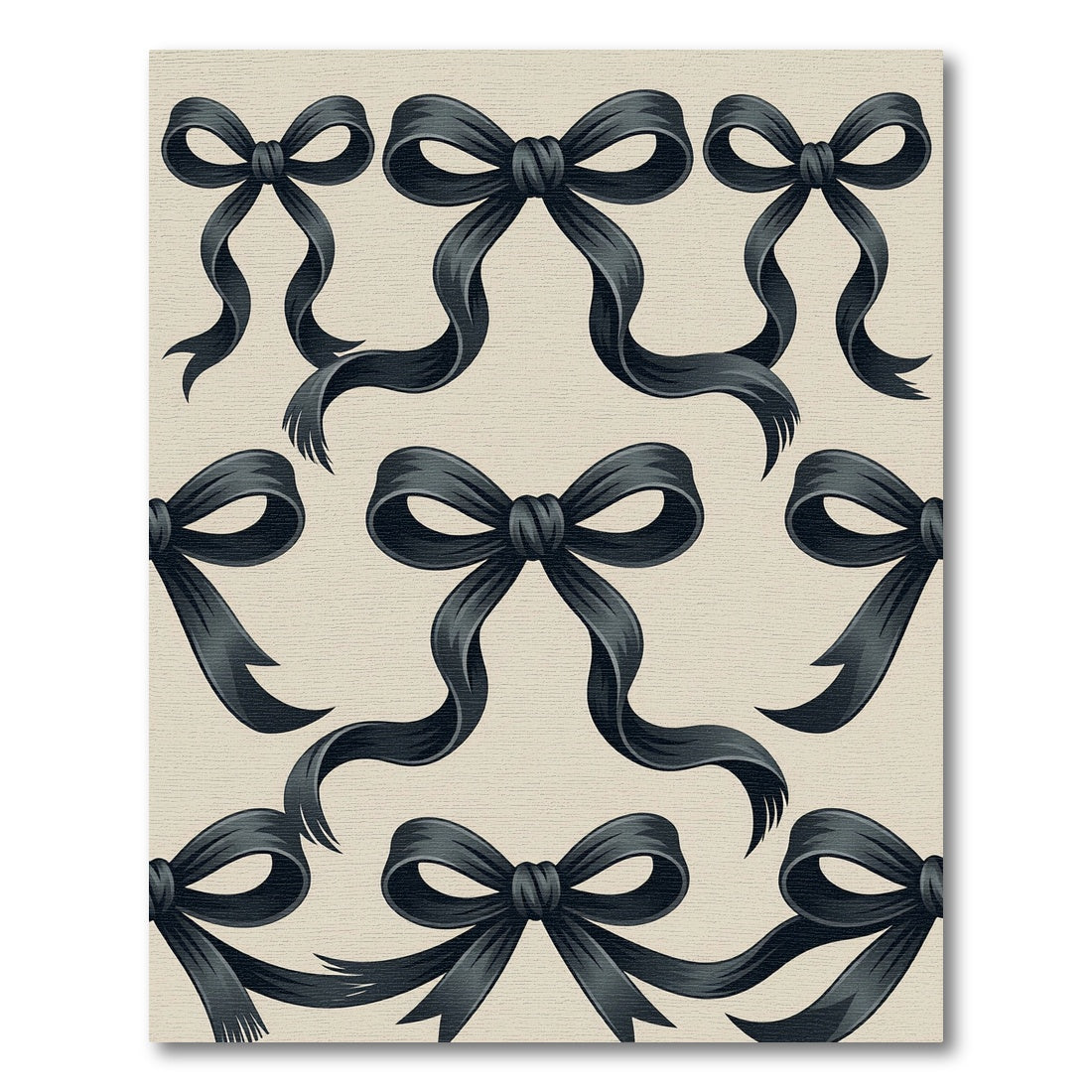 Elegant Black Ribbon Bow Wallpaper Rug