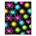 Neon Retro Pixel Heart Lightning Sun Rug