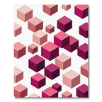 Pink Graduated Isometric Cubes Rug