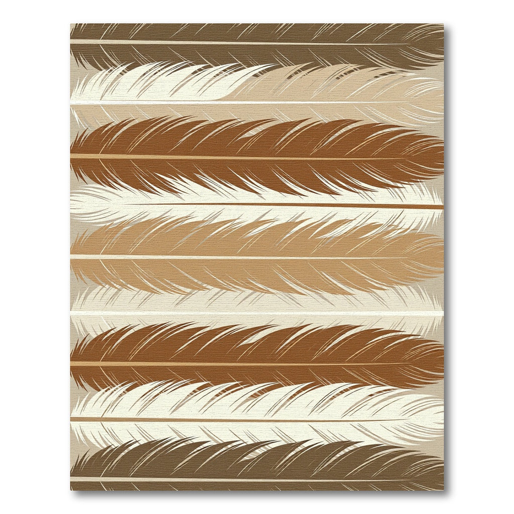 Earthy Tone Layered Feather Rug