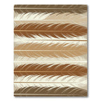 Earthy Tone Layered Feather Rug