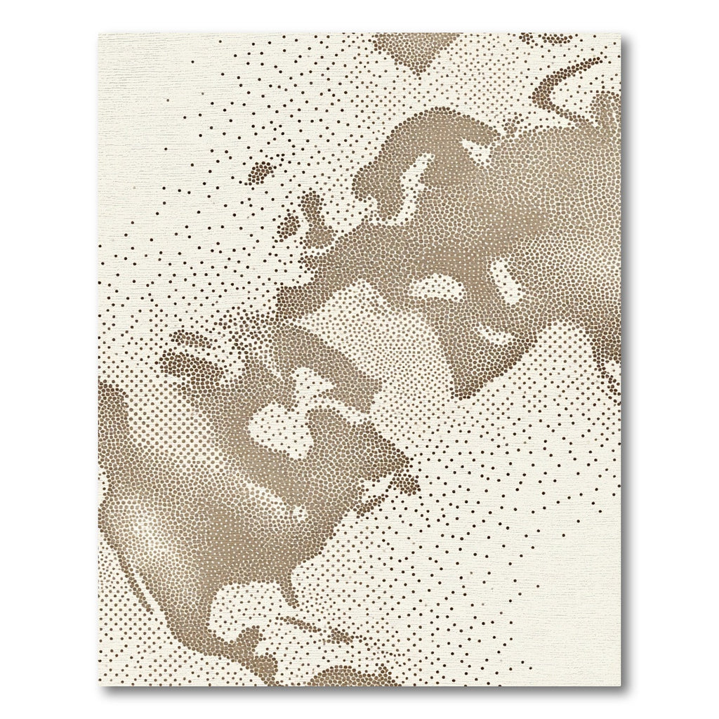 Sepia Earth Topographic Dot Art Rug