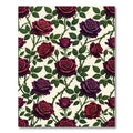 Gothic Crimson and Plum Rose Bloom Rug