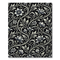 Ornate Black Floral Scrollwork Rug