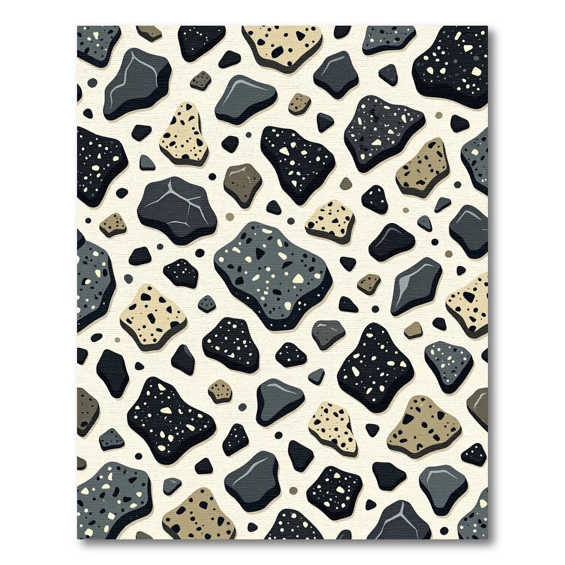 Modern Terrazzo Speckled Stone Abstract Rug