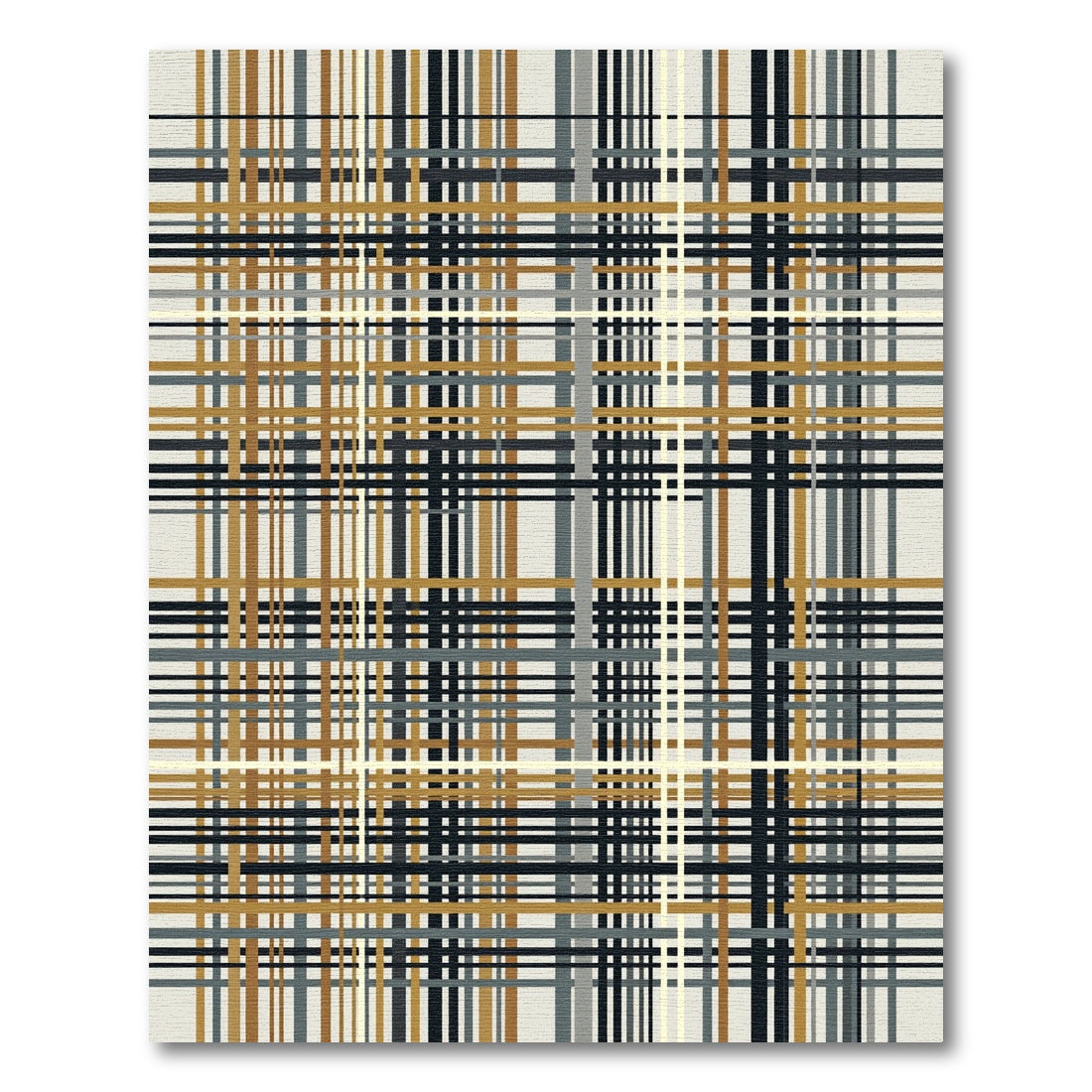 Modern Earthy Tone Plaid Weave Rug