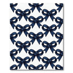 Elegant Navy Blue Bow Repeat Rug