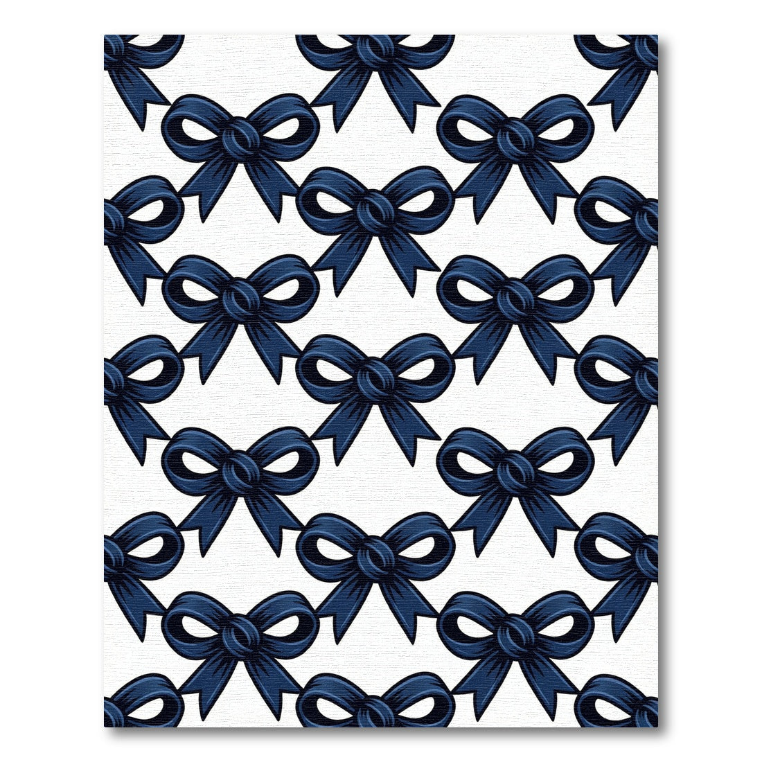 Elegant Navy Blue Bow Repeat Rug