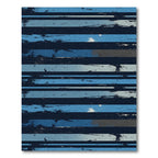 Textured Navy and Blue Linear Stripe Rug