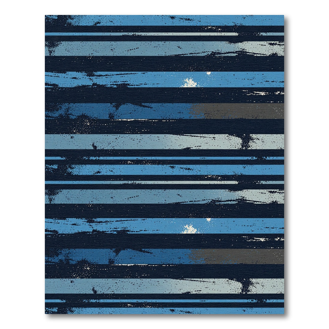 Textured Navy and Blue Linear Stripe Rug