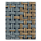 Woven Slate Blue and Tan Checkered Rug
