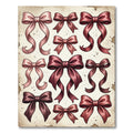 Vintage Burgundy Ribbon Bow Collection Rug