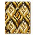Fiery Gold Ikat Flame Abstract Rug