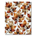 Earthy Autumn Foliage Watercolor Leaves Rug
