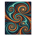 Cosmic Orange and Teal Swirls Rug