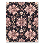 Blush Floral Starburst Dark Tapestry Rug