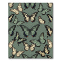 Sage Green Botanical Butterfly Ensemble Rug