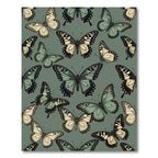 Sage Green Botanical Butterfly Ensemble Rug