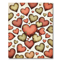 Rustic Earthy Red Heart Collage Rug