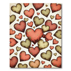 Rustic Earthy Red Heart Collage Rug