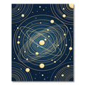 Celestial Gold Orbit Navy Spheres Rug