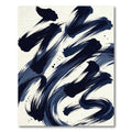 Modern Navy Blue Abstract Ink Sweep Rug