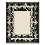 Bold Black Greek Key Square Rug