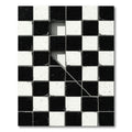 Monochrome Geometric Split Checkerboard Rug