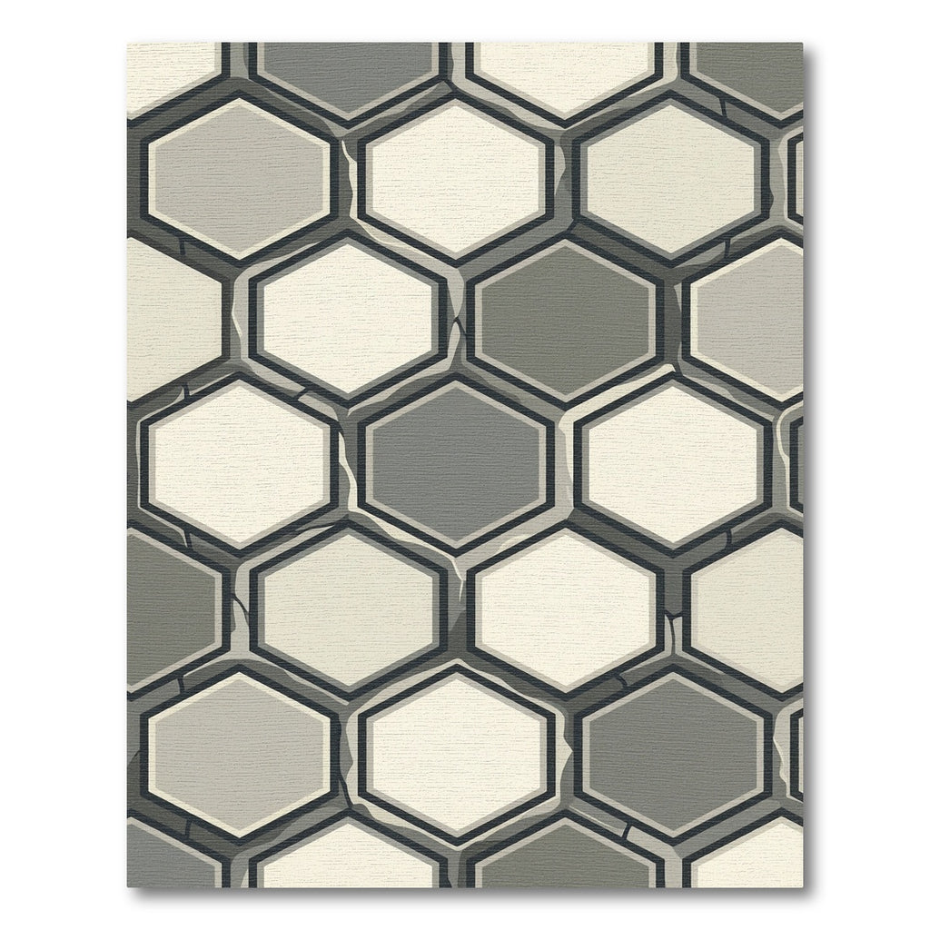 Geometric Hexagon Stone Collage Rug
