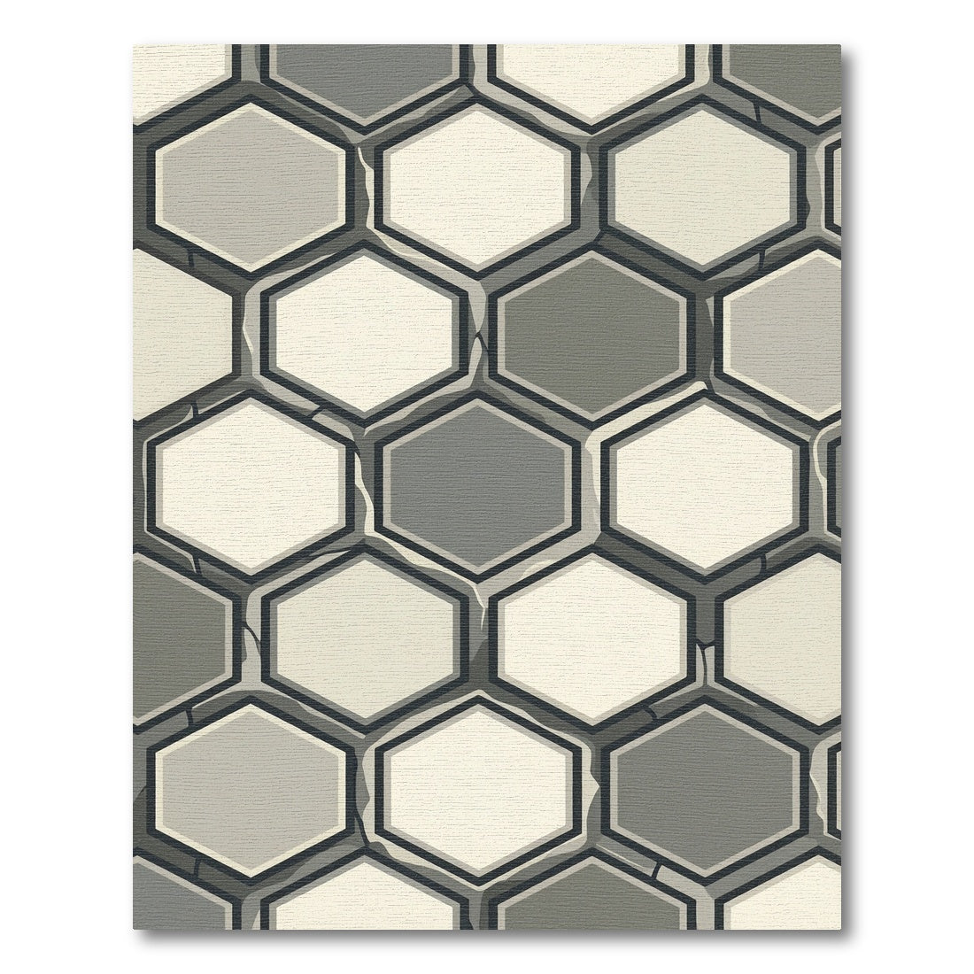 Geometric Hexagon Stone Collage Rug