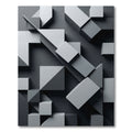 Monochrome Gray Minimalist Geometric Architectural Rug