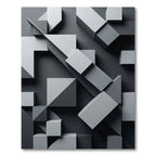 Monochrome Gray Minimalist Geometric Architectural Rug